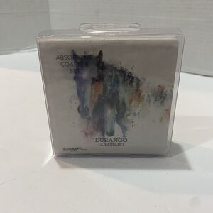 Demdaco Durango Colorado Horses Absorbent Coaster Set New